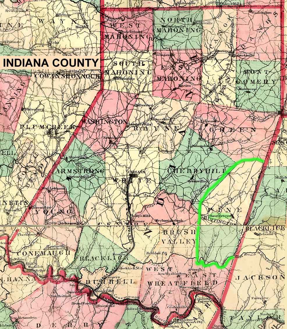 Map of Indiana County, PA 
