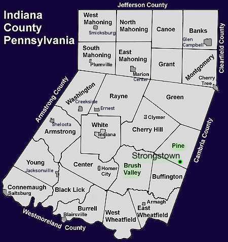 Map of Indiana County