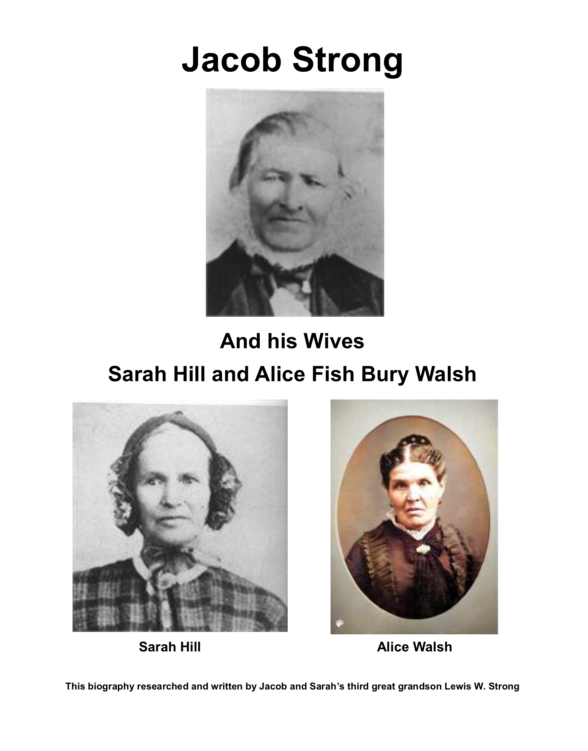 Jacob Strong and His Wives Sarah Hill and Alice Walsh
