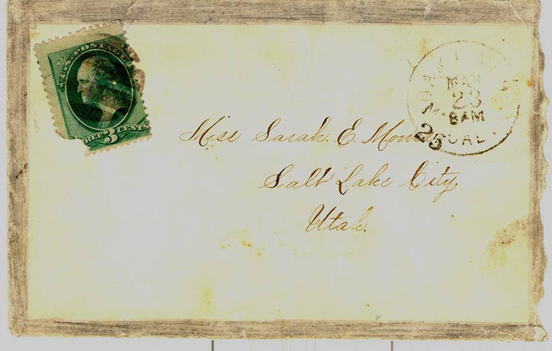 Letter from James T & Elizabeth Strong to their niece, Sarah Elizabeth Alvord. 